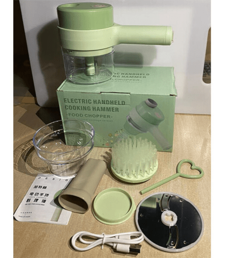 4 In 1 Electric Handheld Electric Vegetable Cutter Set In Pakistan