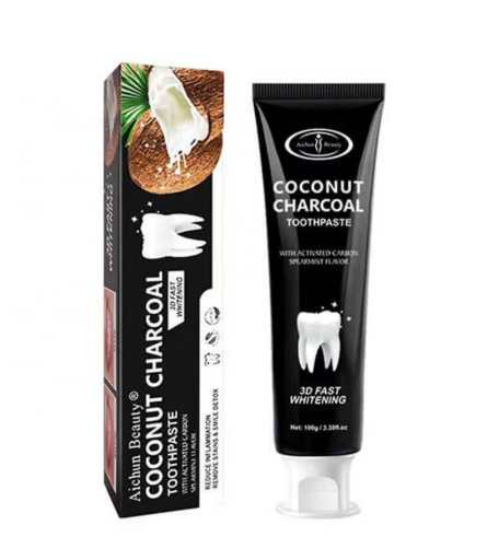 Coconut & Charcoal Organic Black Teeth Whitening Toothpaste