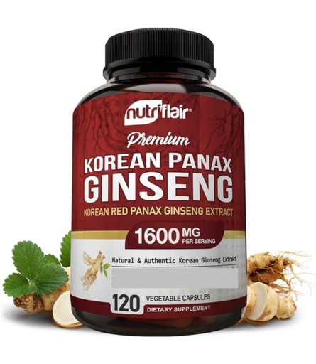 NutriFlair Korean Red Panax Ginseng 1600mg Capsules