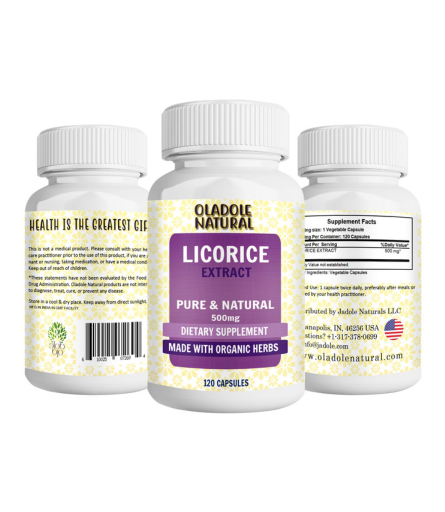 Oladole Natural Licorice Root Powder Capsules