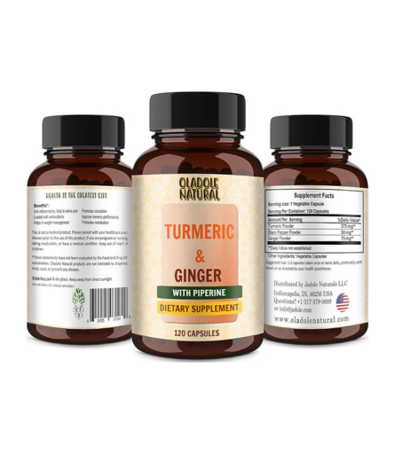 Oladole Natural Turmeric & Ginger Supplements